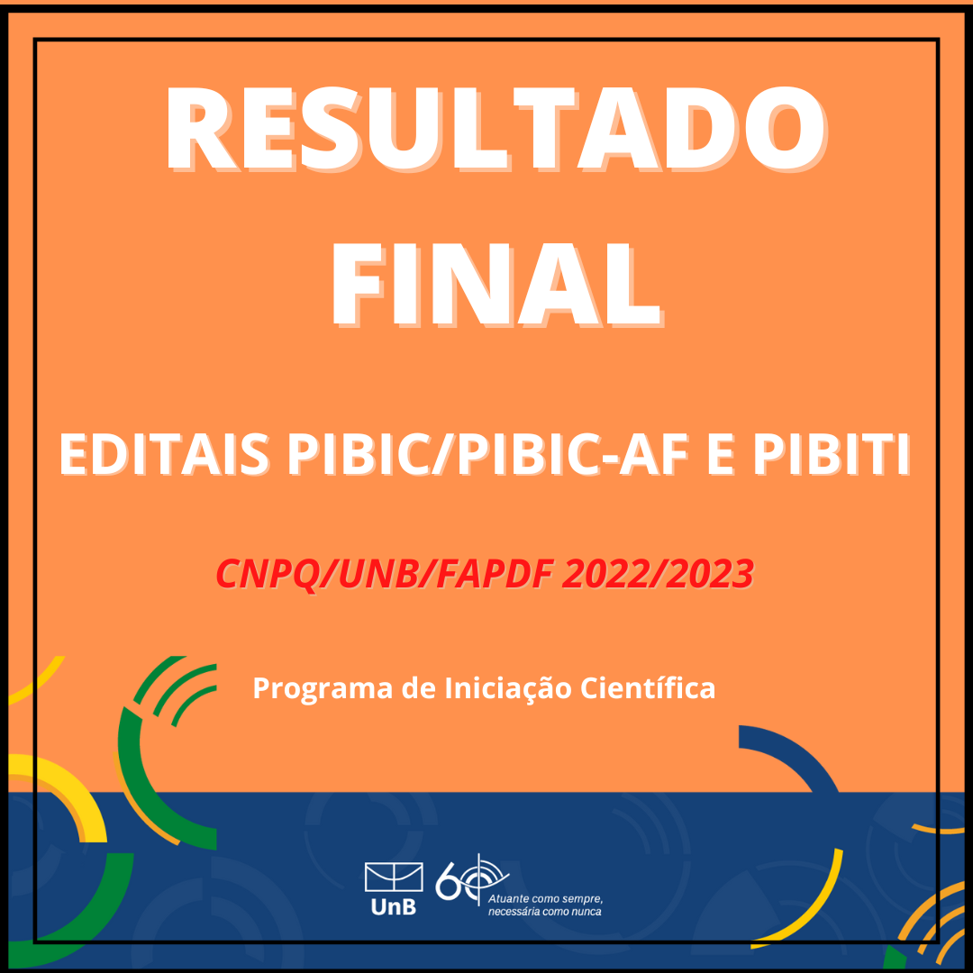 Resultado Final - editais PIBIC/PIBIC-AF/PIBITI 2022/2023